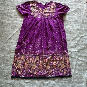 Loungees Size 2X Purple and Orange patio dress paisley print